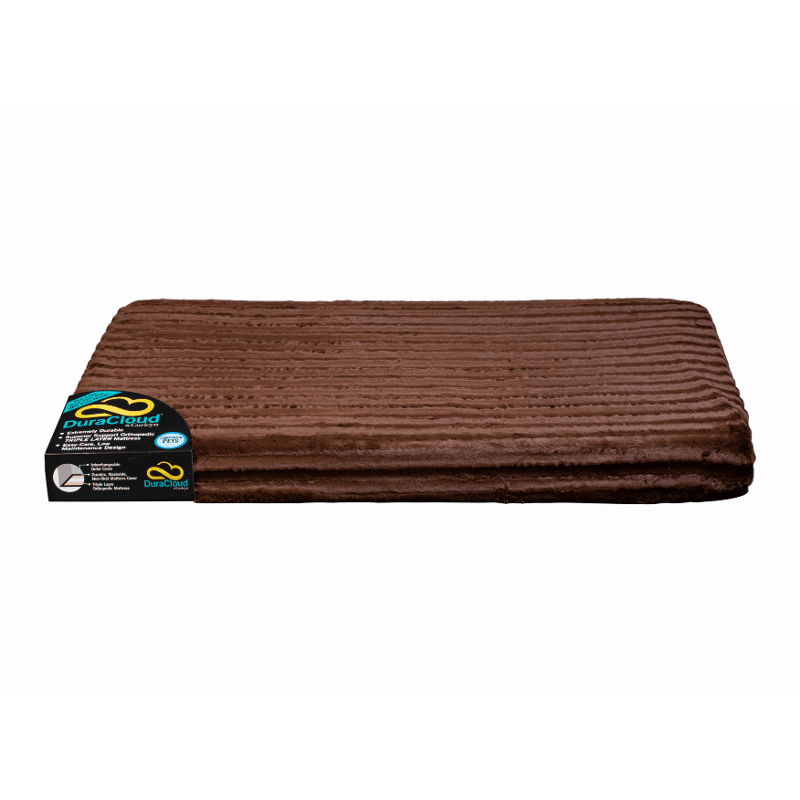 Curicyn DuraCloud Orthopedic Pet Bed  Water-Resistant Crate Pad, Brown, Small (24"x19"x2.5")