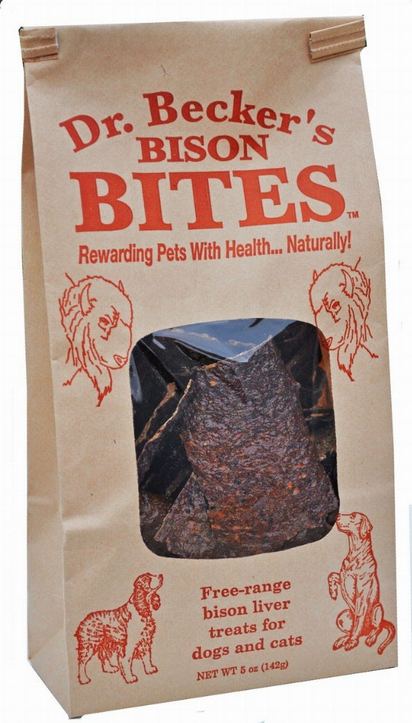 Dr. Becker's Bites Bison Liver Dog & Cat Treats – Grass-Fed, 5 oz