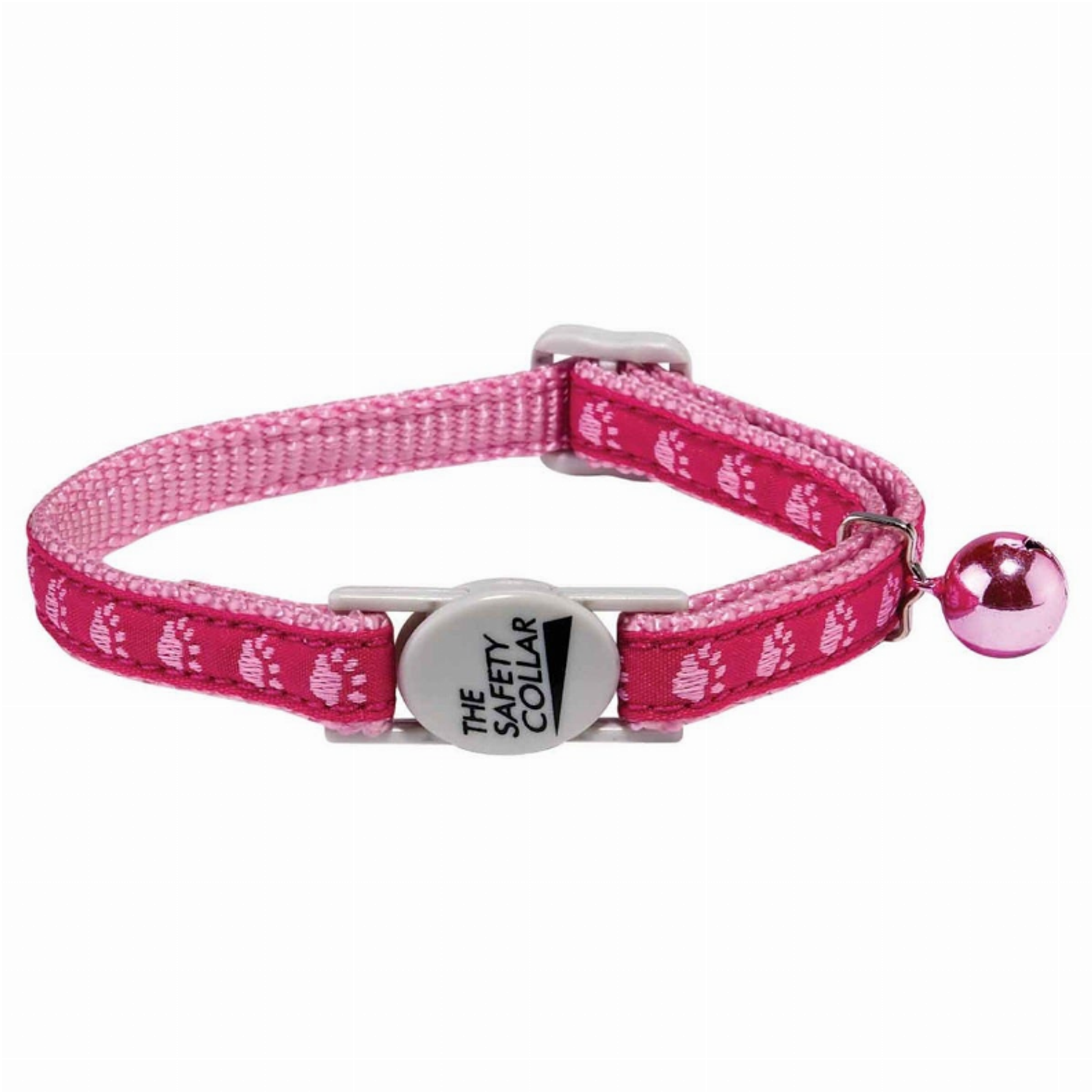 Pet Edge Two-Tone Pawprint Cat Collar – Pink Pet Accessory for Cats