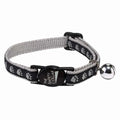Guardian Gear Two-Tone Pawprint Cat Collar | Nylon Breakaway - Black