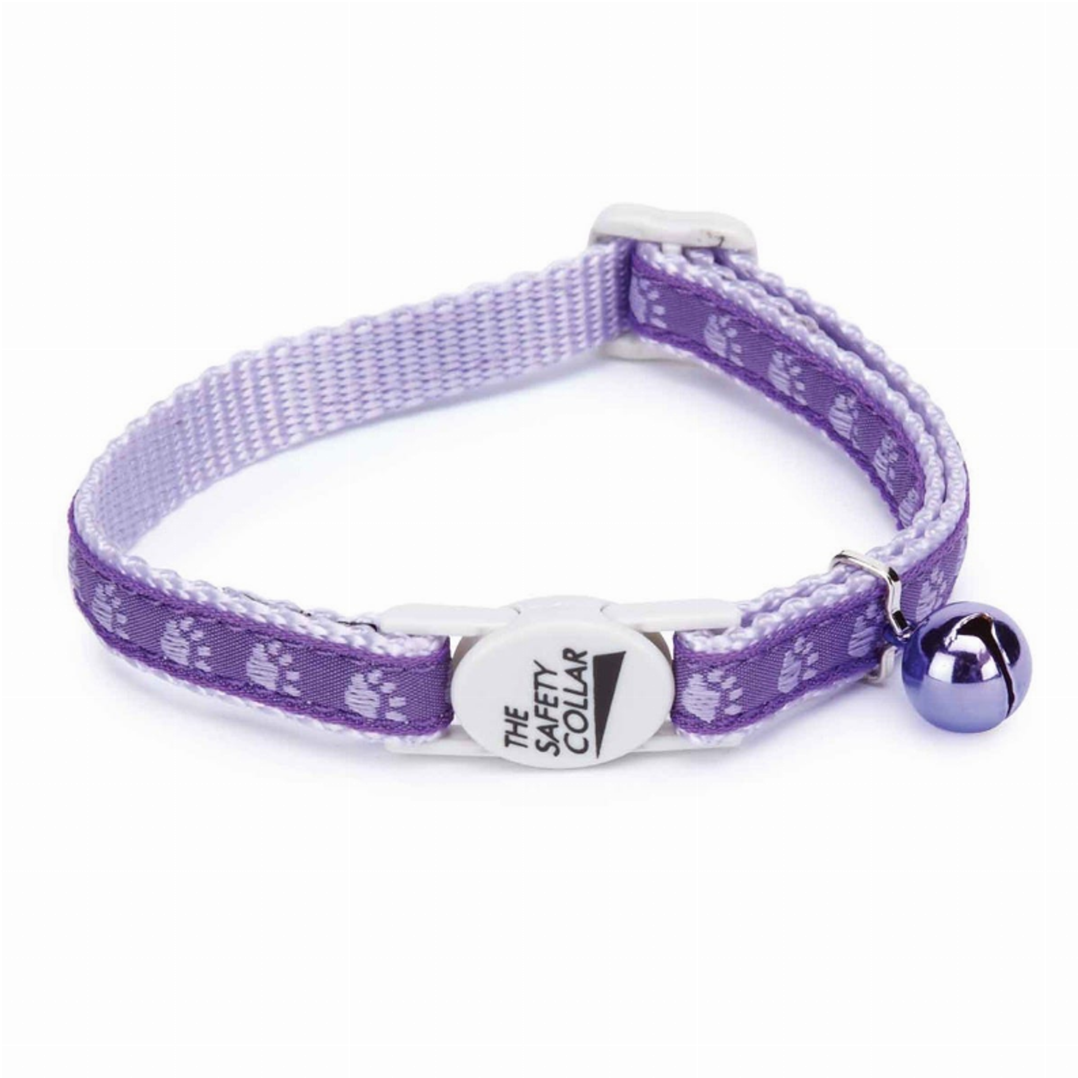 Pet Edge Two-Tone Pawprint Cat Collar – Purple Pet Accessory