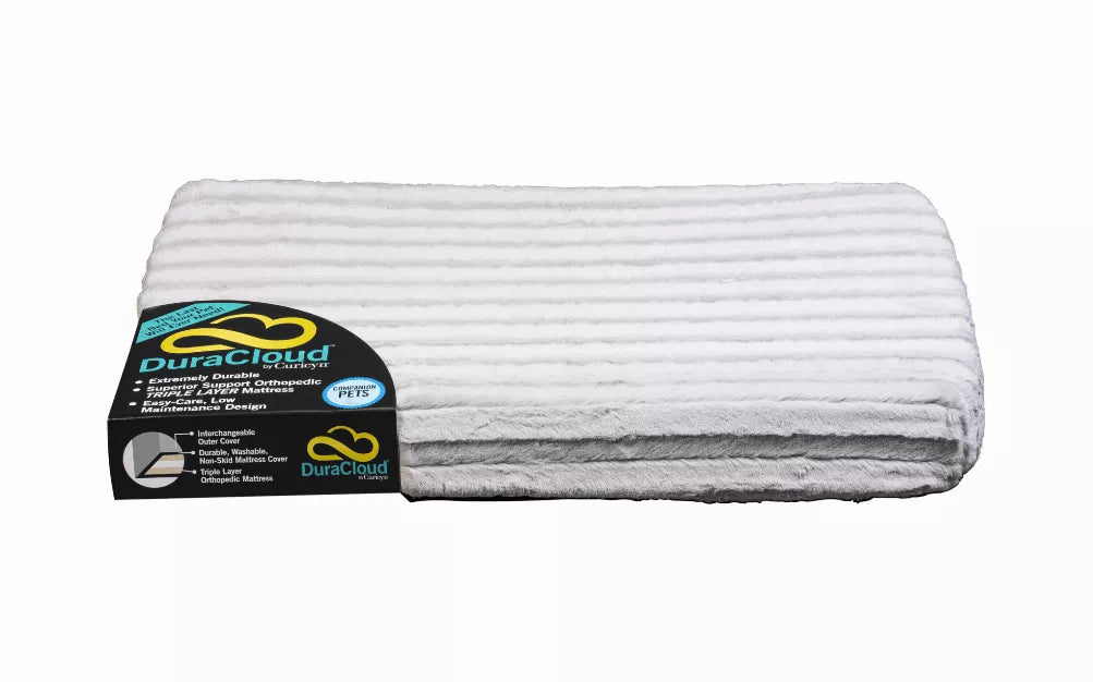 Curicyn DuraCloud Orthopedic Pet Bed  Water-Resistant Crate Pad, Silver, Large (36"x24"x3.5")