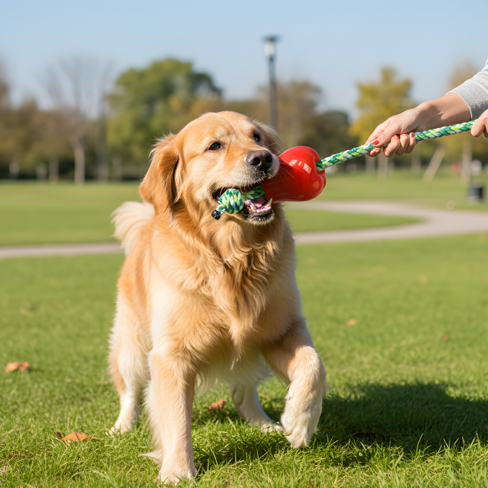 AppleTug │ Chew Resistant Dog Fetch Launcher
