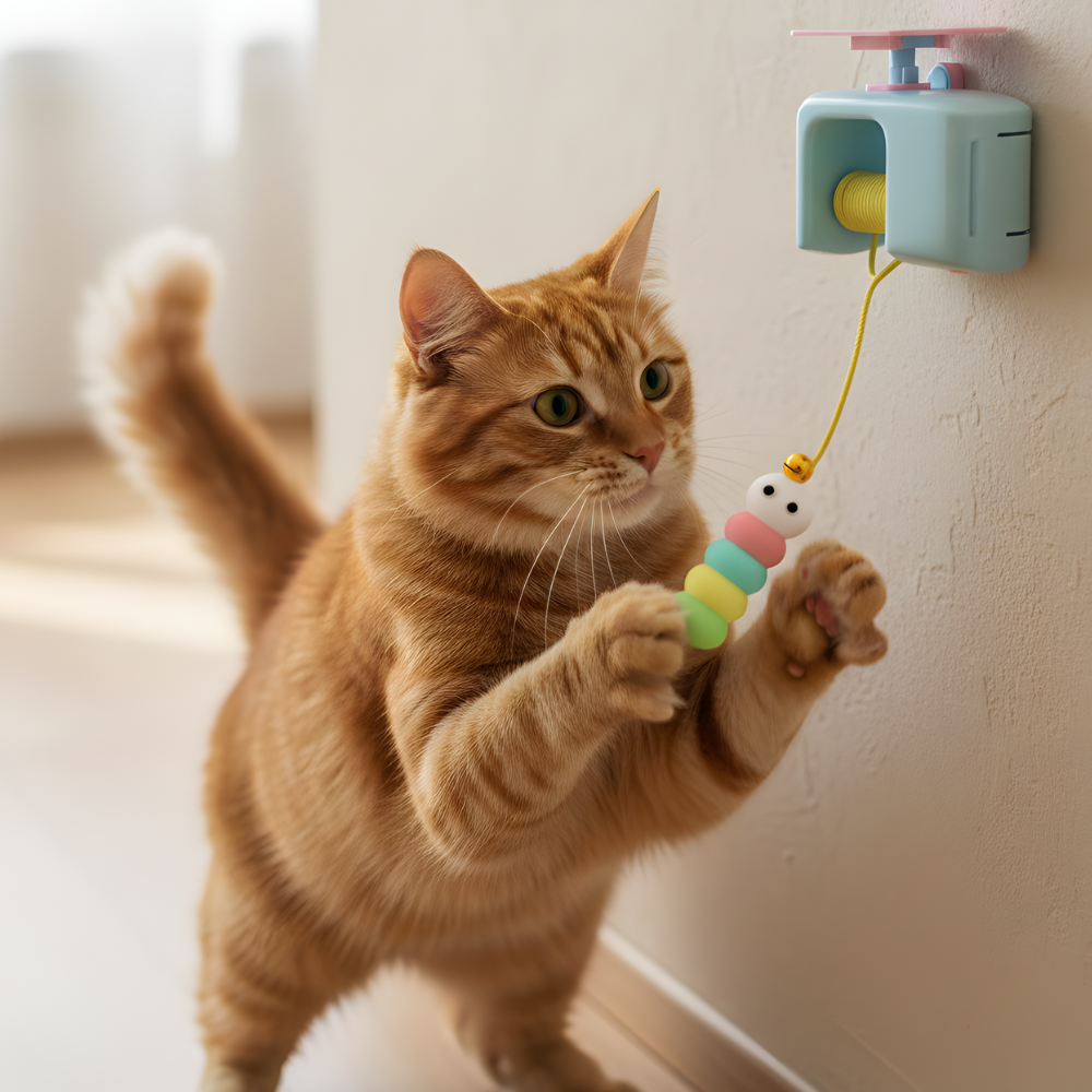 BounceLatch │ Wall Mounted Cat Teaser Toy