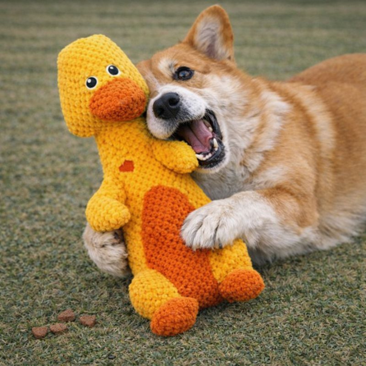 SqueakPelt │Tough Squeaky Plush Dog Toy