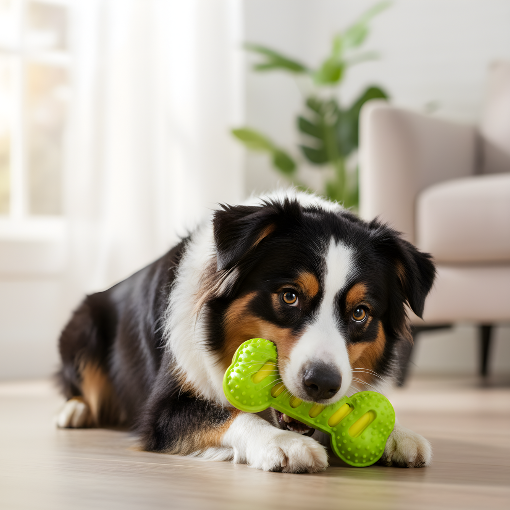 ChewGroove │ Textured Dental Chew Bone Toy for Active Dogs