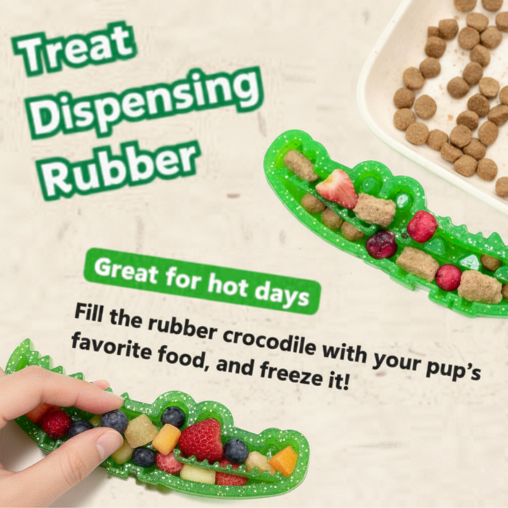 CrocGnaw │ Slow Feed Crocodile Dog Chew Toy