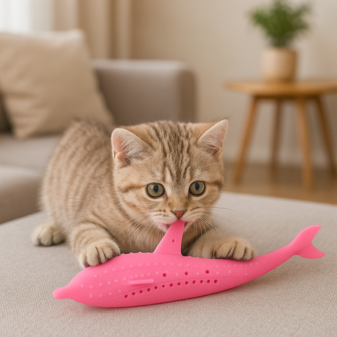 FinFresh │ Soft Fish Dental Chew Toy for Cats