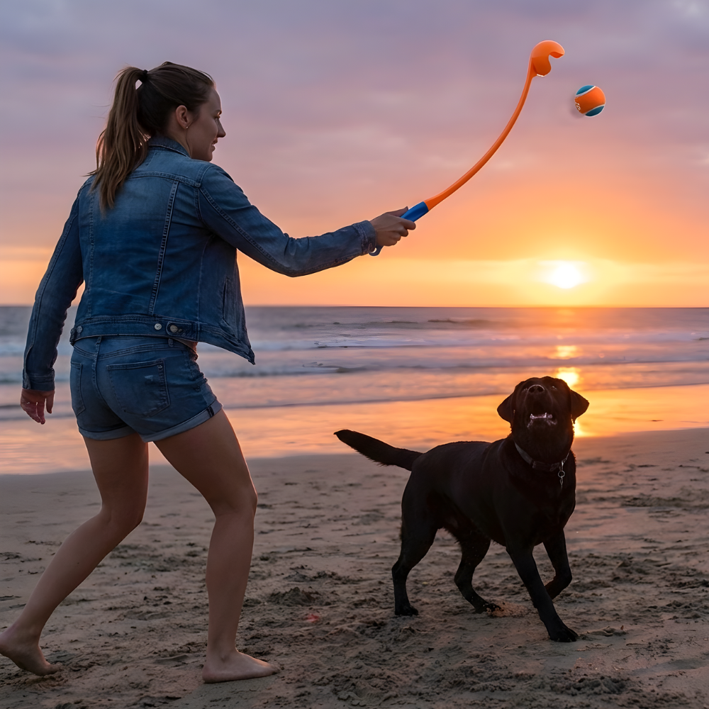 FlexiLaunch │ Foldable Long Distance Dog Ball Thrower