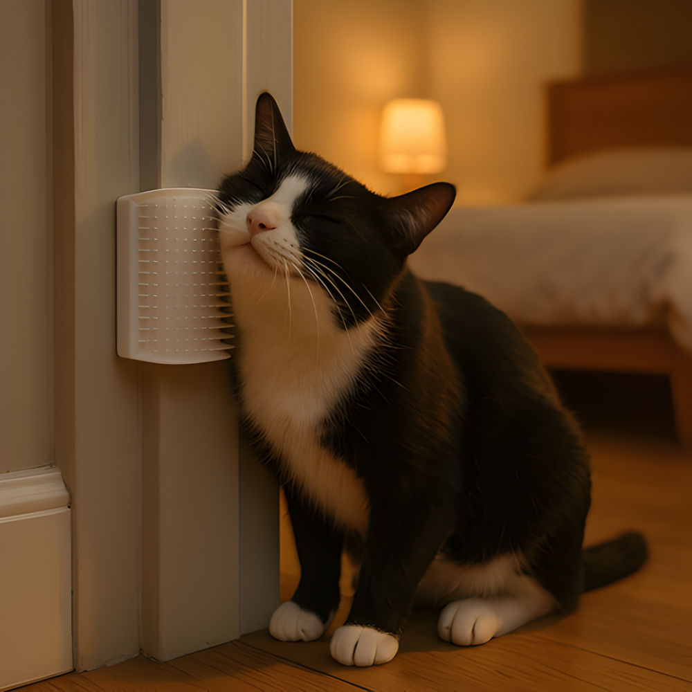 GentleGlide │ Wall Mounted Cat Grooming Brush