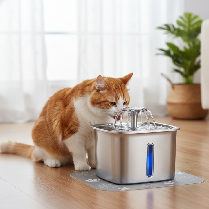 HydraPure │ Stainless Steel Cat Water Fountain with Multi Stage Filtration