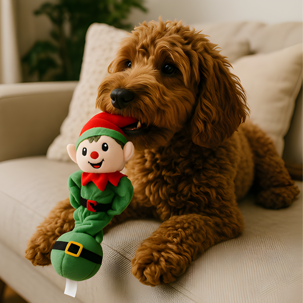 JinglePals │ Festive Plush Squeaky Toy Set for Happy Holiday Play
