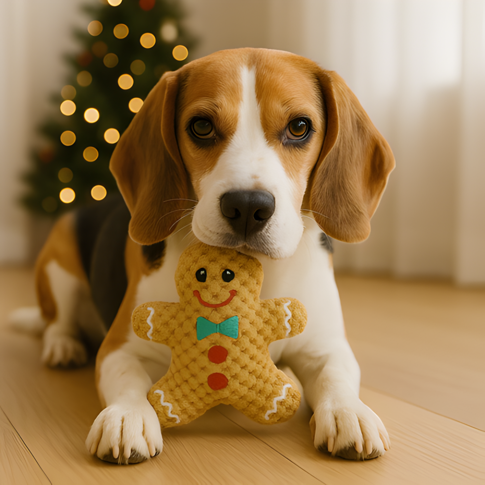 JinglePaws │ Holiday Squeaky Chew & Cuddle Toys ( 5 Pack )