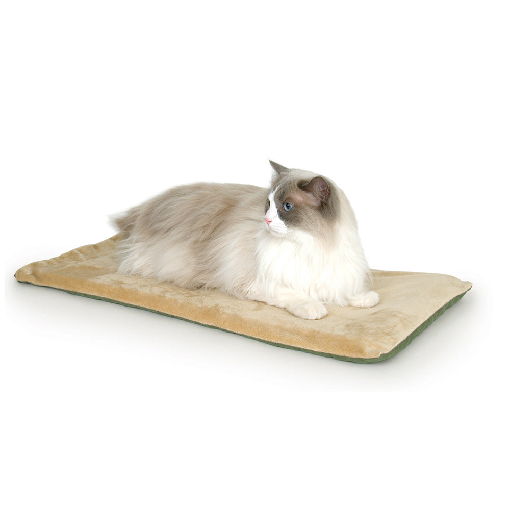K&H Pet Products Thermo-Kitty Heated Mat – Sage Indoor Cat Pad, 12.5x25"