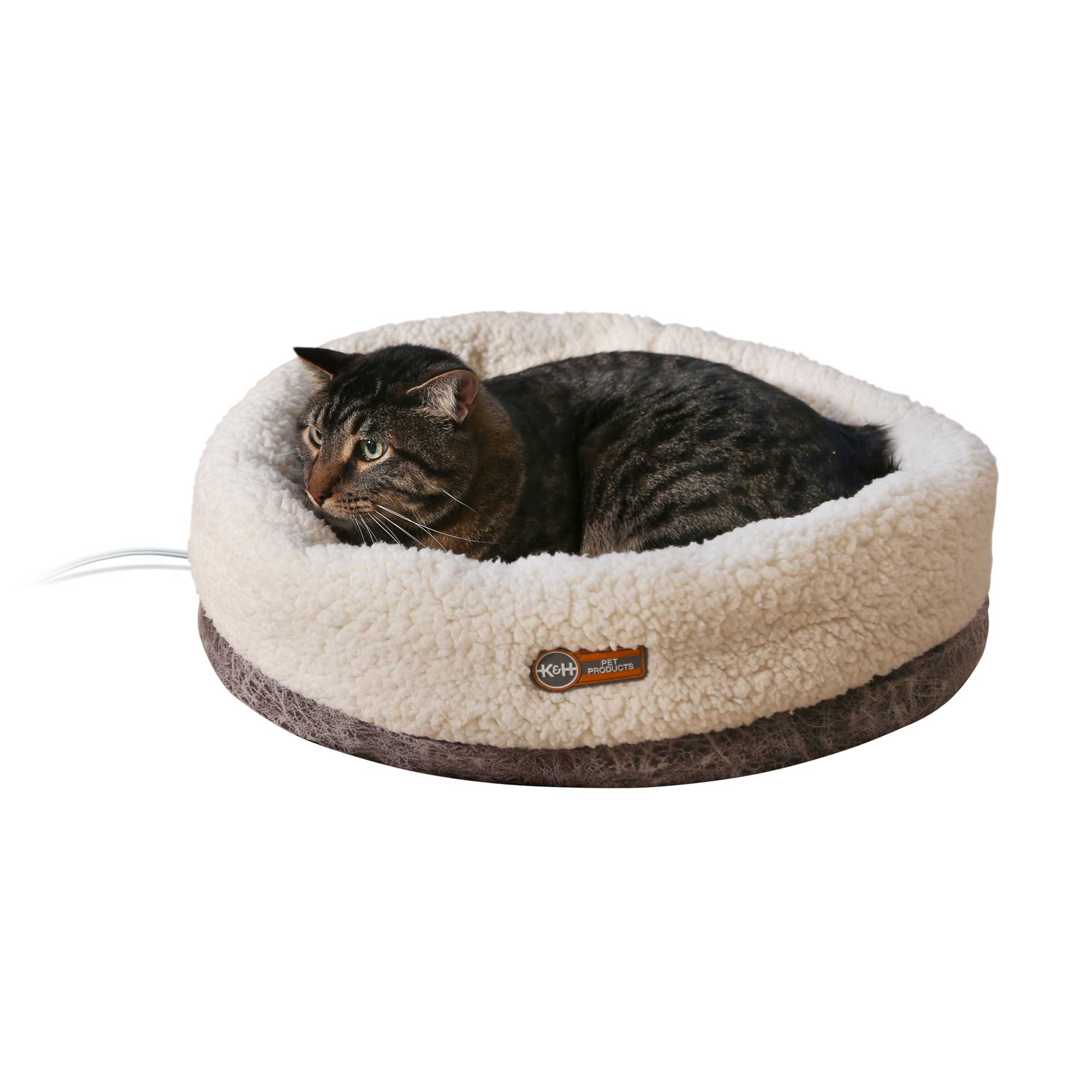 K&H Pet Products Thermo-Snuggle Cup Heated Pet Bed – Bomber Gray