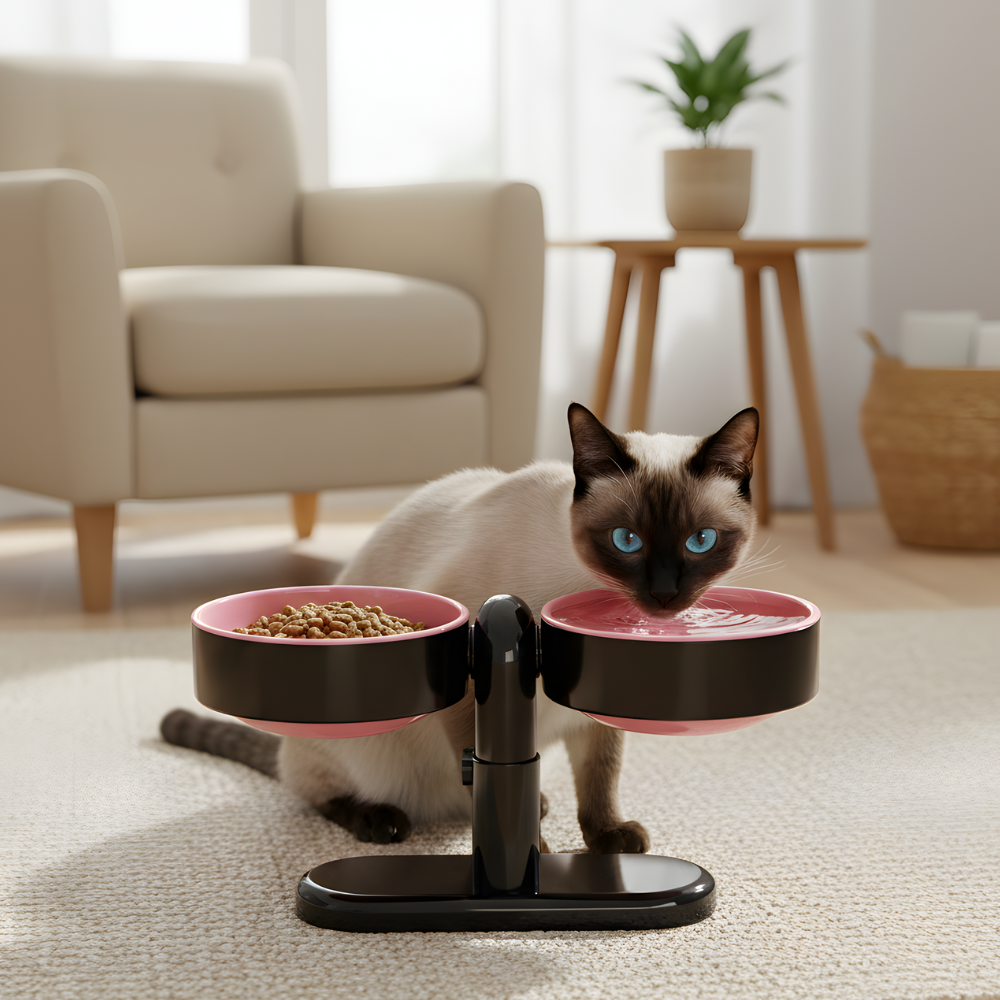 LiftBowl │ Adjustable Elevated Double Pet Feeder