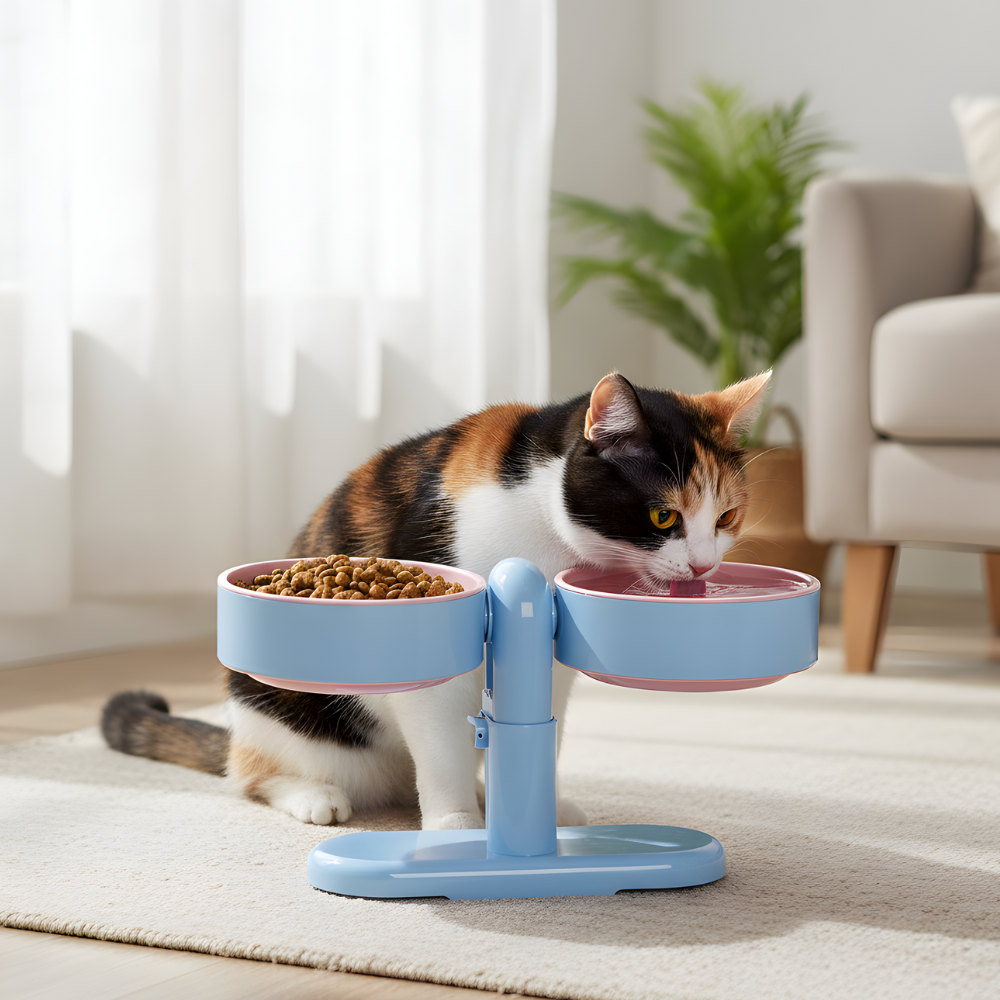 LiftBowl │ Adjustable Elevated Double Pet Feeder