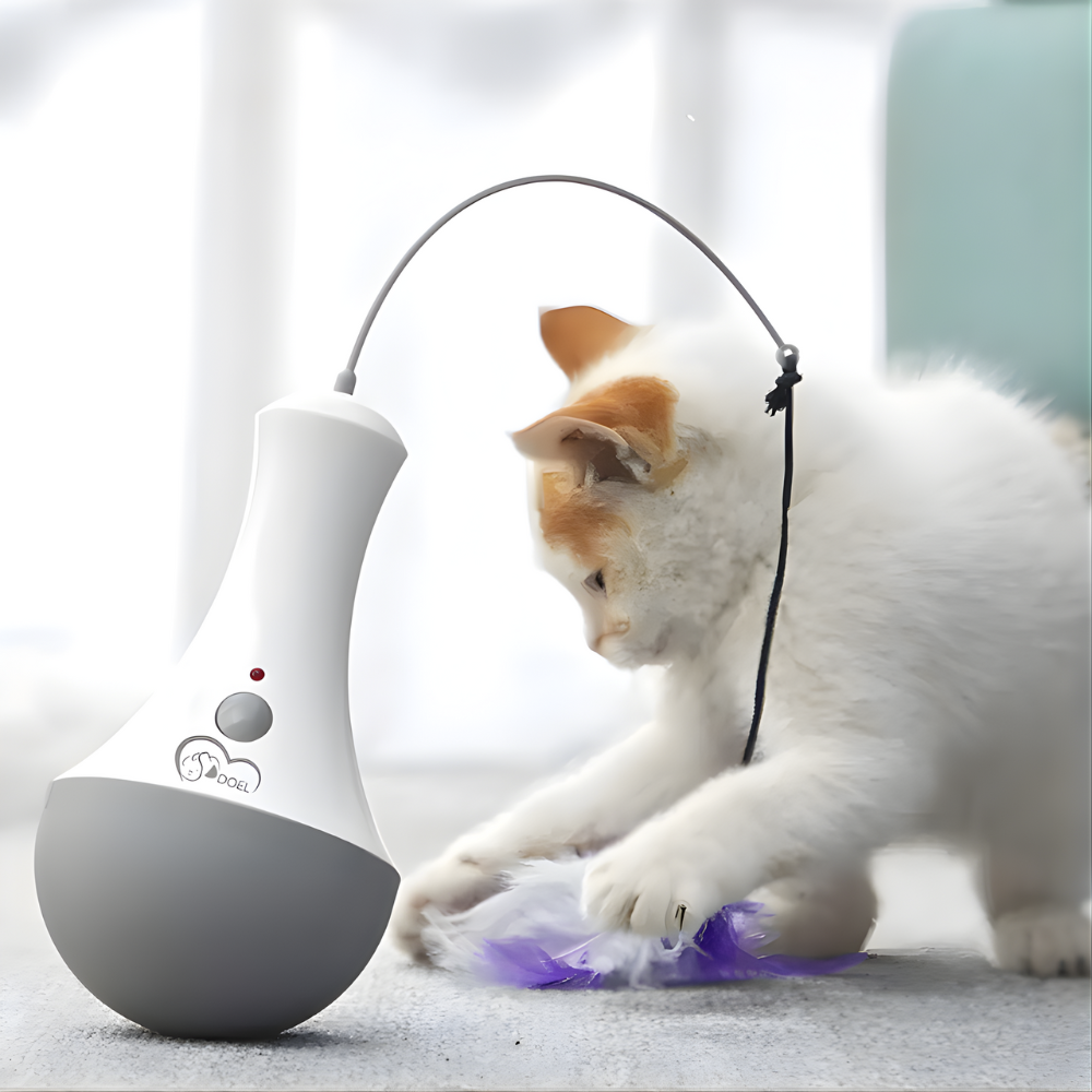 PounceWhirl │ Automatic Interactive Feather Toy for Active Indoor Cats
