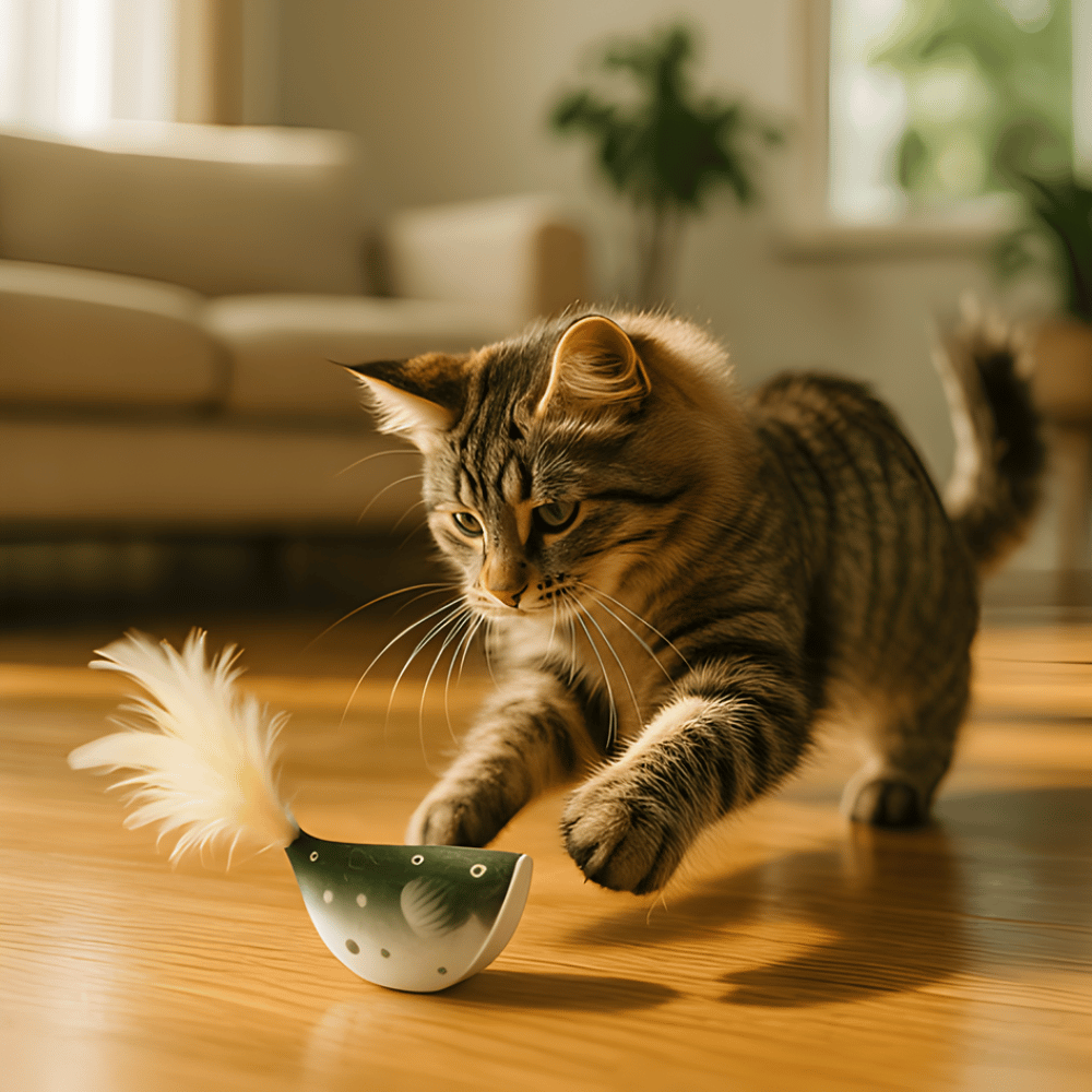 PurrFluff │ Feather Bell Catnip Teaser Toy for Kittens