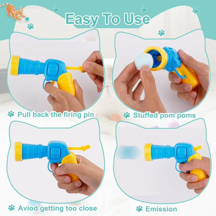 PurrShot │ Interactive Cat Ball Launcher with Plush Balls