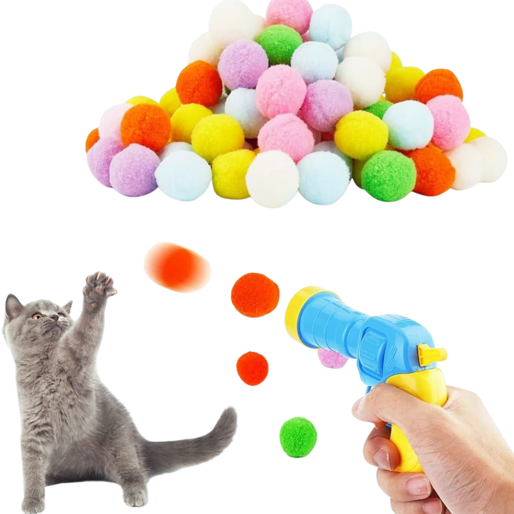 PurrShot │ Interactive Cat Ball Launcher with Plush Balls