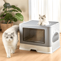 PurrVault │ Enclosed Cat Litter Box with Easy Pull Out Tray