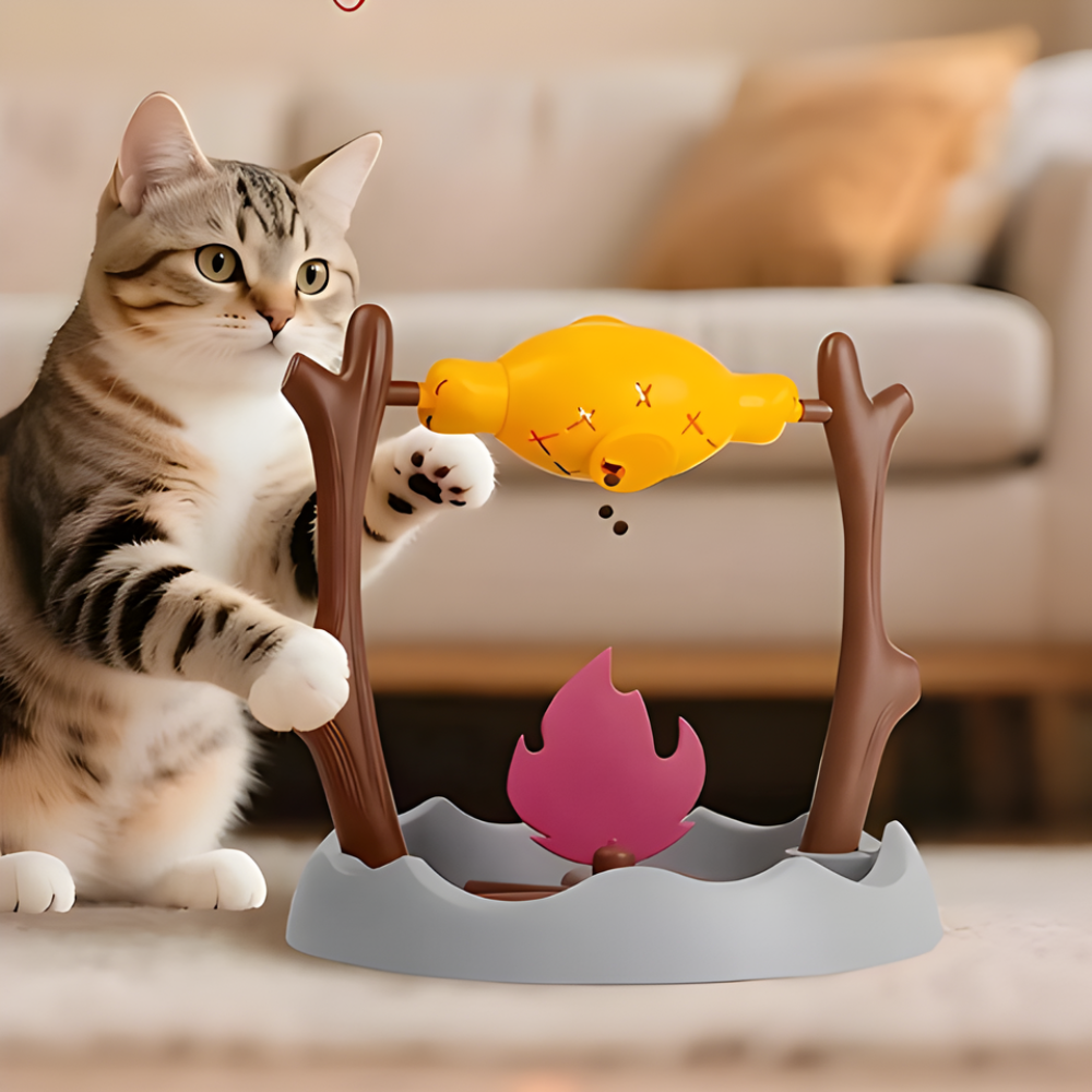 SnackSpin │ Rotating Cat Treat Puzzle Feeder