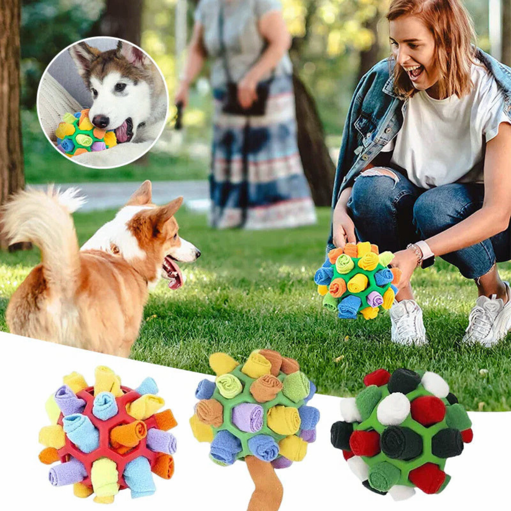 Sniffora | Snuffle Treat Hiding Enrichment Dog Ball