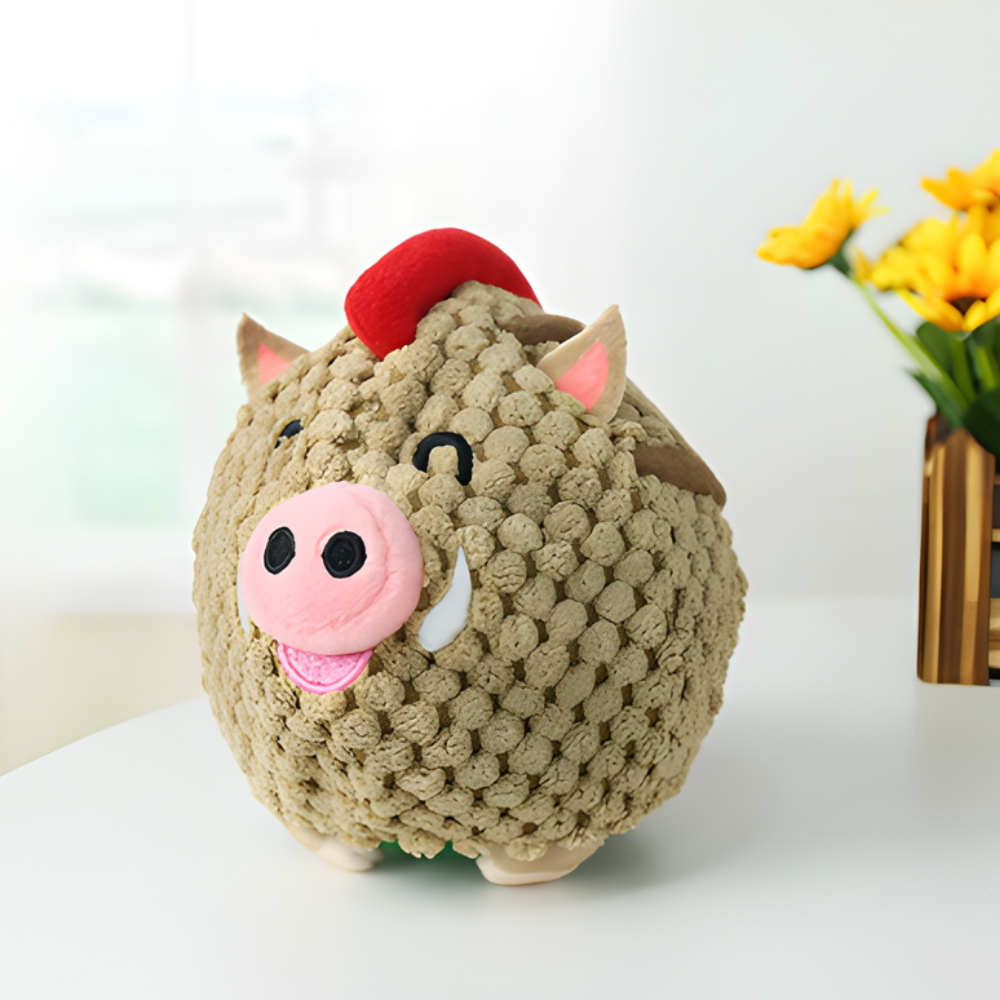 SnuffleBoar │ Plush Squeaky Rubber Dog Play Ball