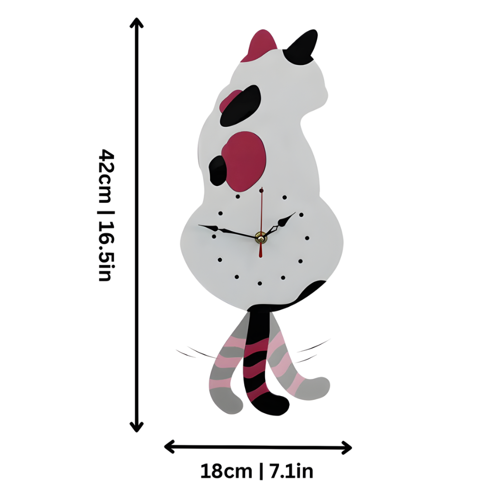 TailTick │ Silent Swinging Tail Wall Clock for Cat Lovers