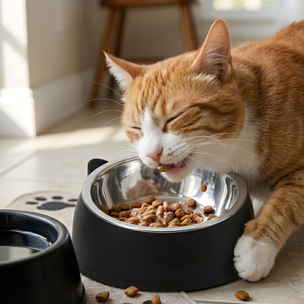 TiltBowl │ Stainless Steel Cat Feeding Bowl