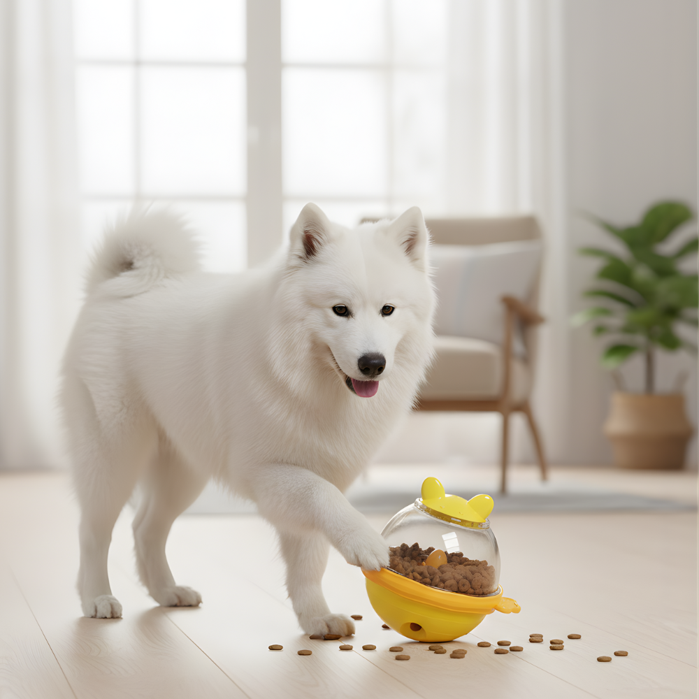 TreatTumble │ Interactive Rolling Dog Treat Dispenser Toy