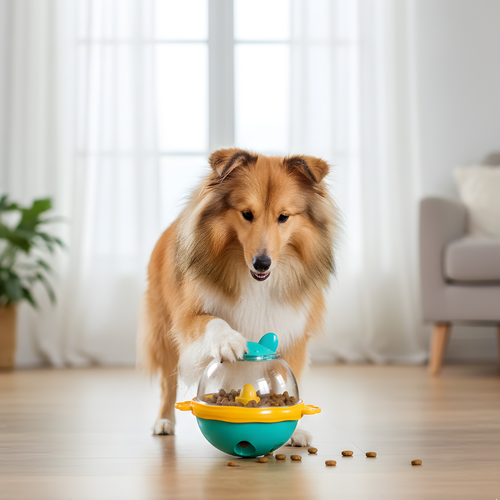 TreatTumble │ Interactive Rolling Dog Treat Dispenser Toy