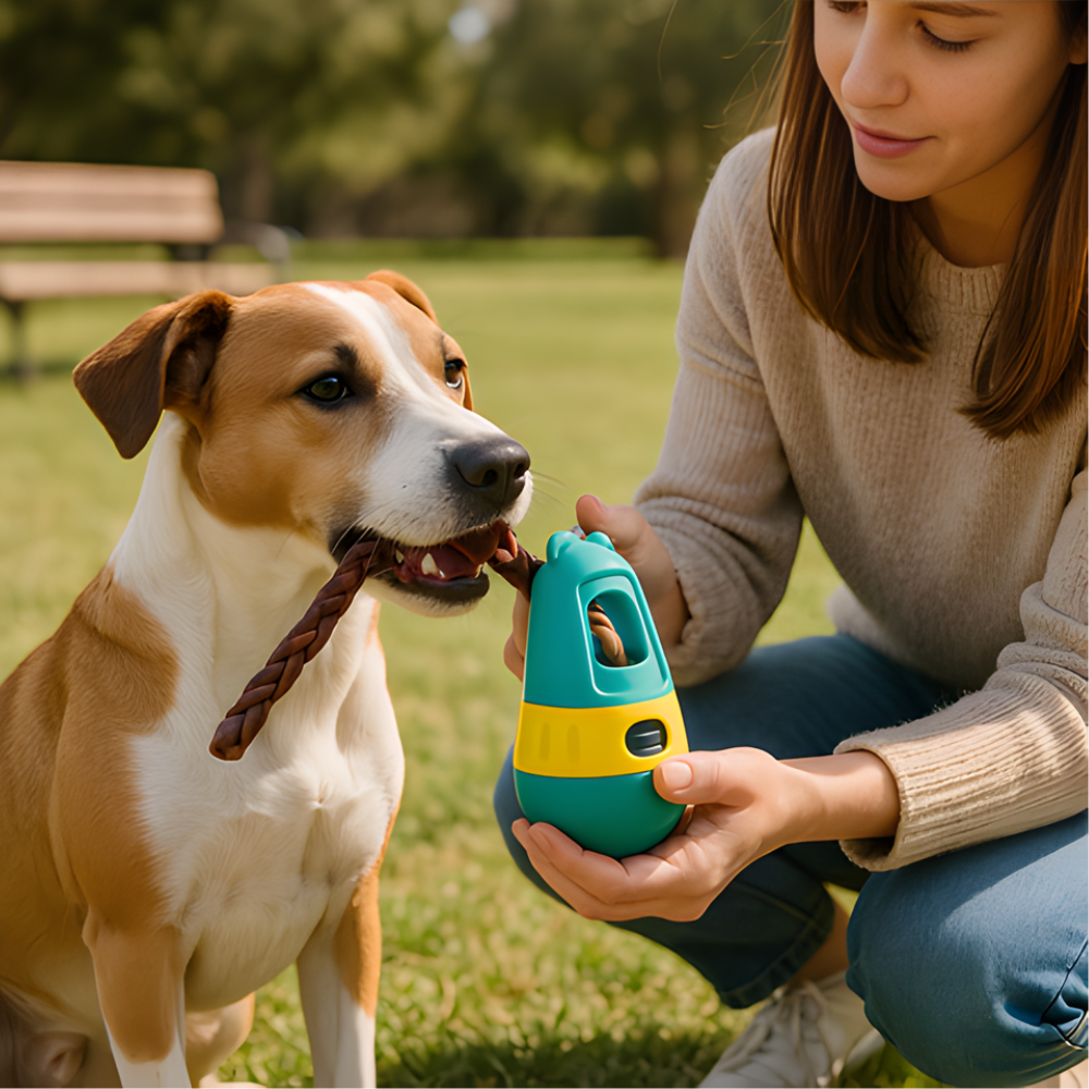 TreatTumbler │ Rolling Puzzle Snack Dispenser Dog Toy