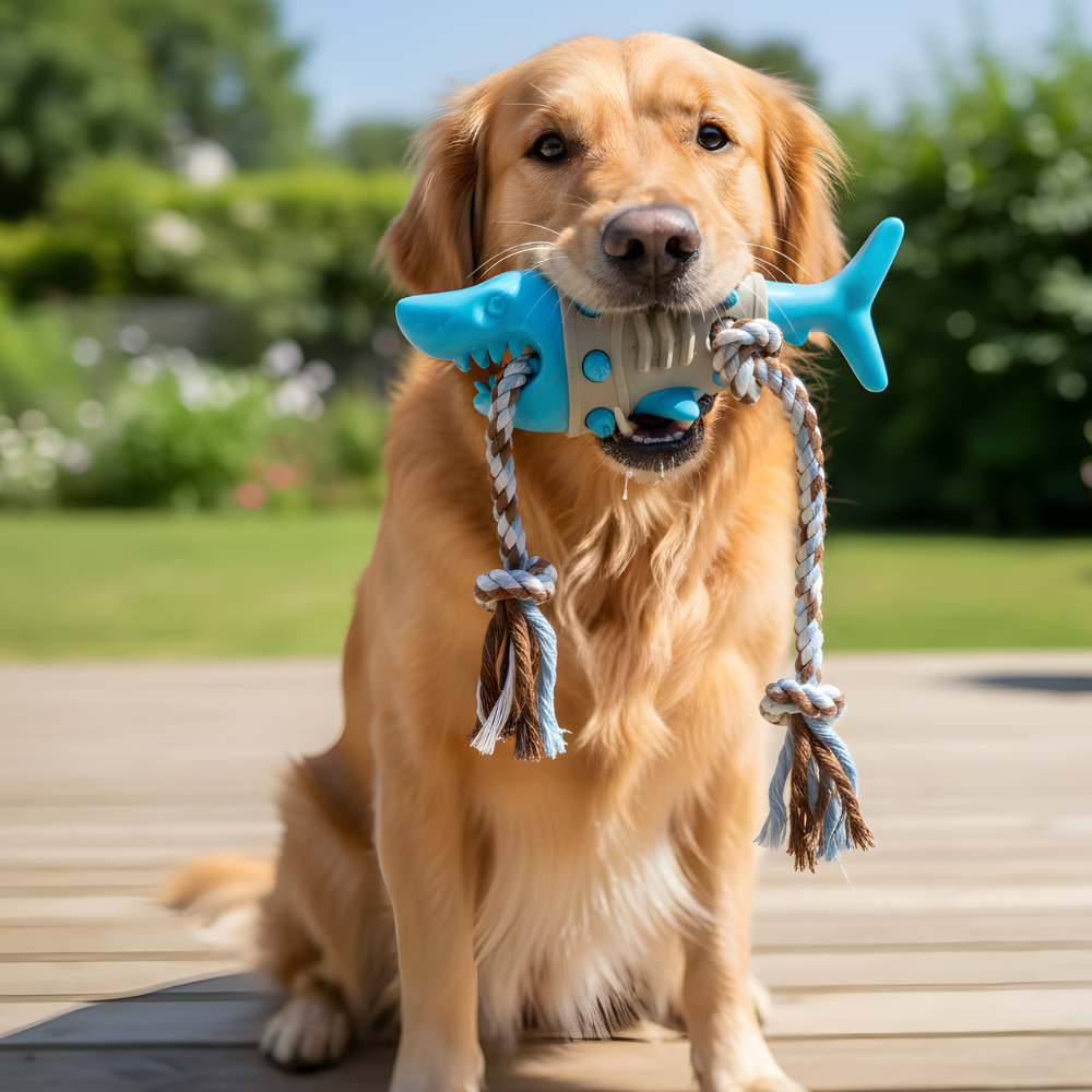 TugFin │ Shark Treat Dispensing Dental Chew Toy
