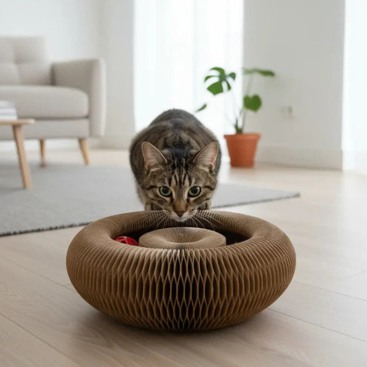 WhirlNest │ Cat Toy with Built In Scratching Pad
