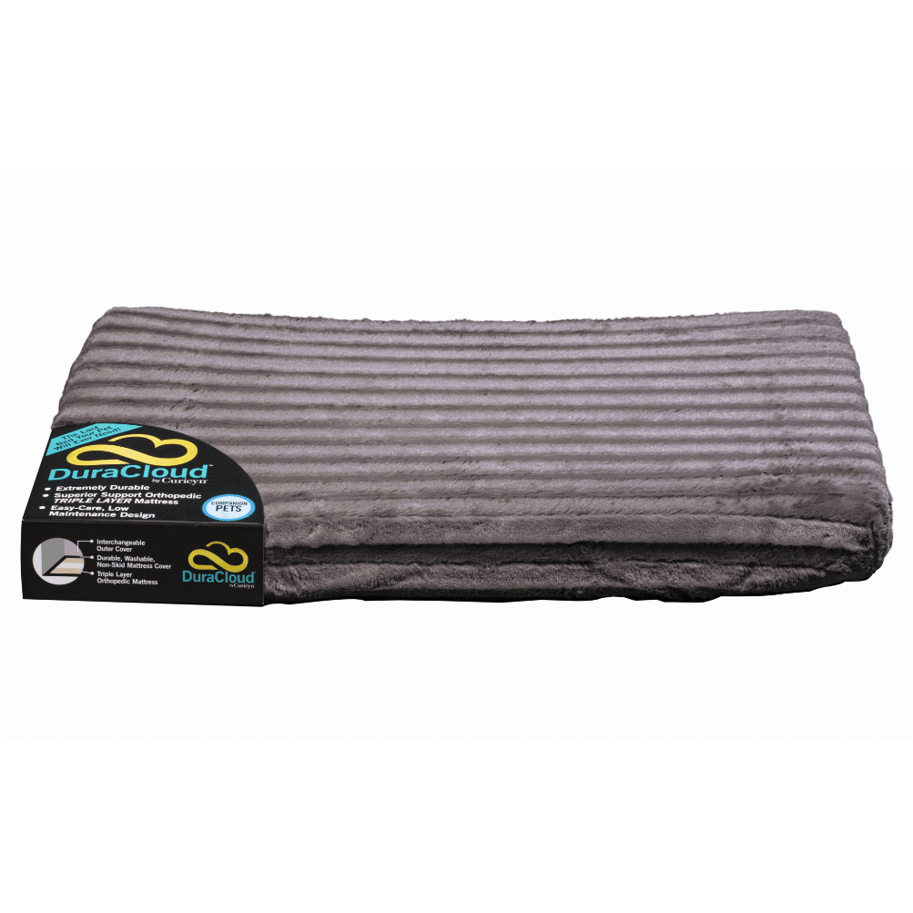 Curicyn DuraCloud Orthopedic Pet Bed  Water-Resistant Crate Pad, Charcoal, XSmall (18?x12?x2.5?)