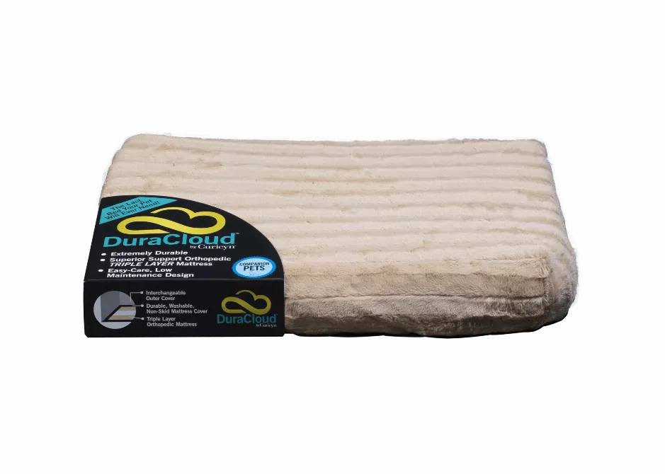 Curicyn DuraCloud Orthopedic Pet Bed  Water-Resistant Crate Pad, Camel, Large (36"x24"x3.5")