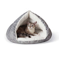 K&H Pet Products Self-Warming Kitty Hut – Gray Polyester Cat Bed