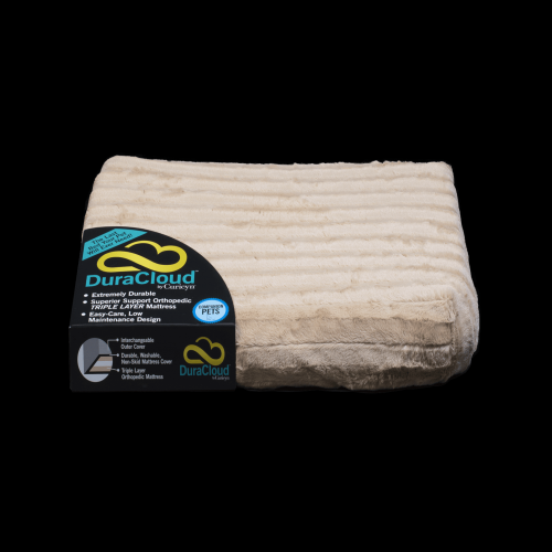 Curicyn DuraCloud Orthopedic Dog Bed  Water-Resistant Crate Pad, Camel, Medium (30?x22?x3?)