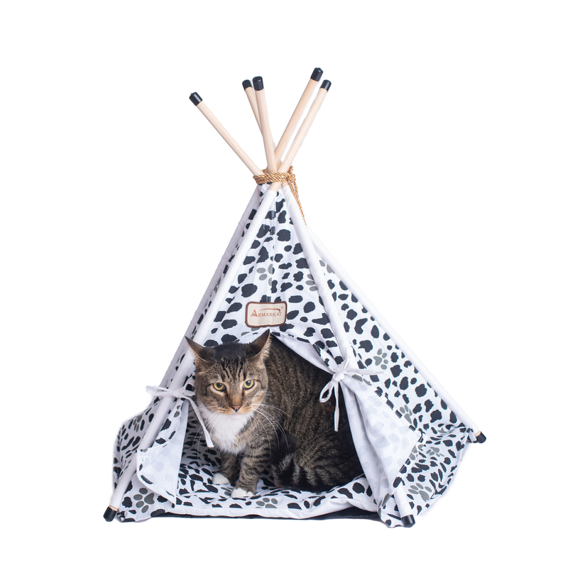 Armarkat Pet Tent Teepee Style Cat Bed C46 | Durable Fabric - 35x35x29