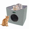 JESPET Foldable Cat Condo – Sage Green Linenette Travel Pet House