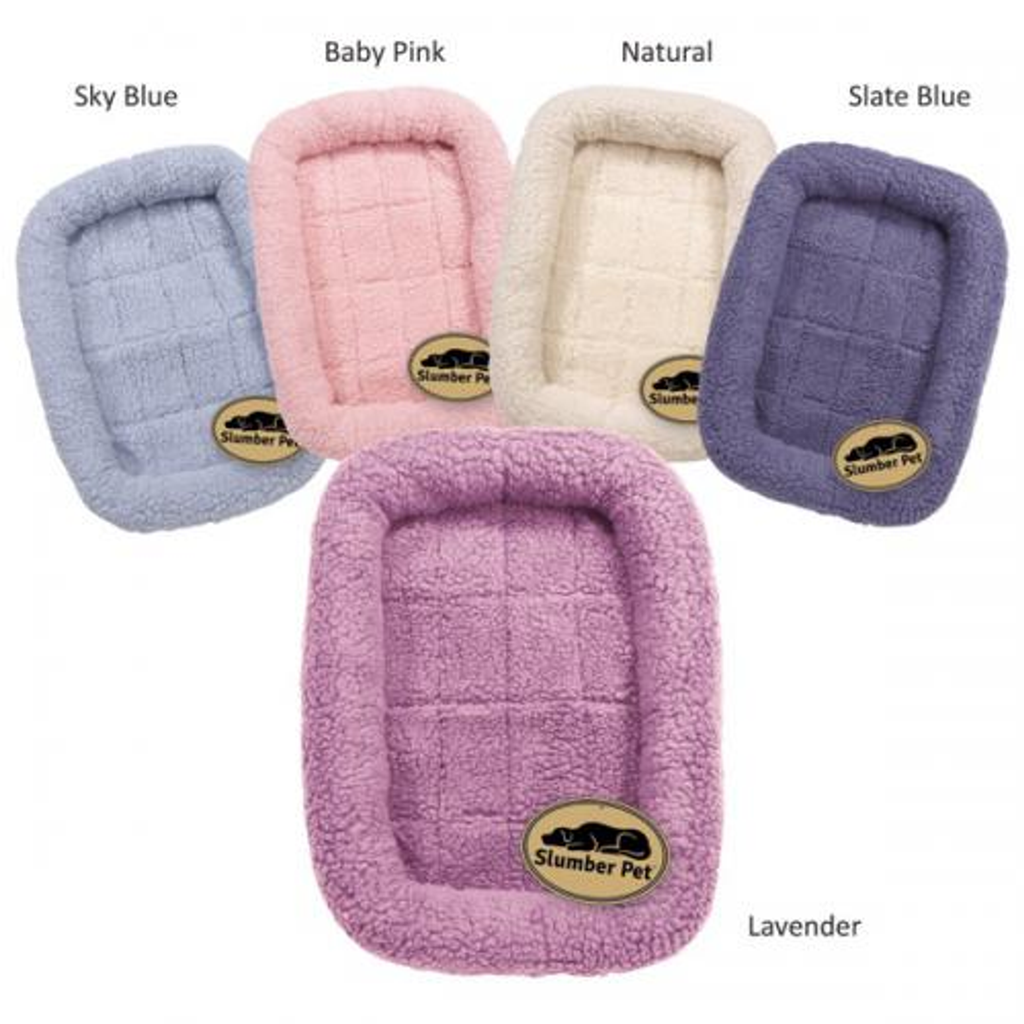 Slumber Pet Sherpa Crate Dog Bed – Purple Bumper Cushion – X-Small