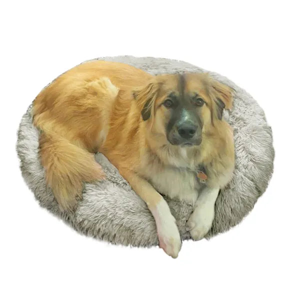 Pet Edge Plush Cuddler Bed – Faux Fur Round Pet Bed, Select a Size/Color