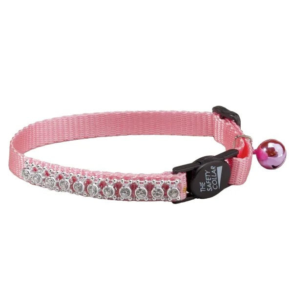 Meow Town Rhinestone Cat Collar – Adjustable Nylon Safety Breakaway
