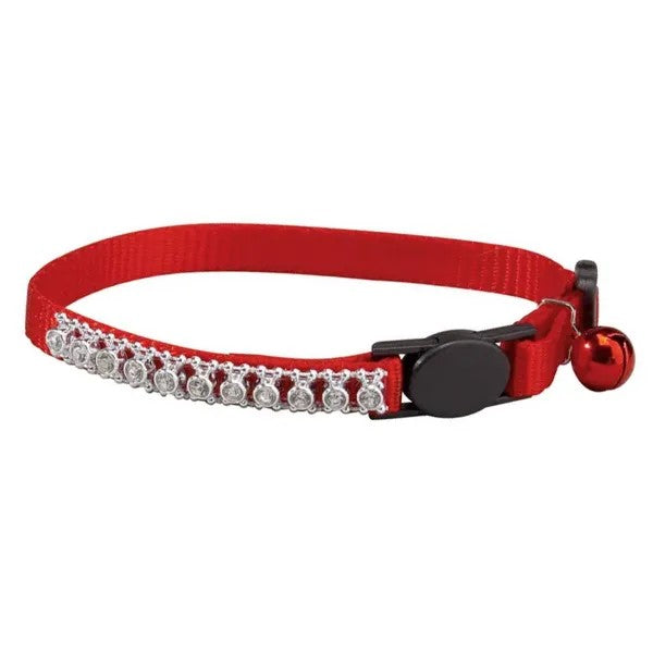 Meow Town Rhinestone Cat Collar – Adjustable Nylon Safety Breakaway